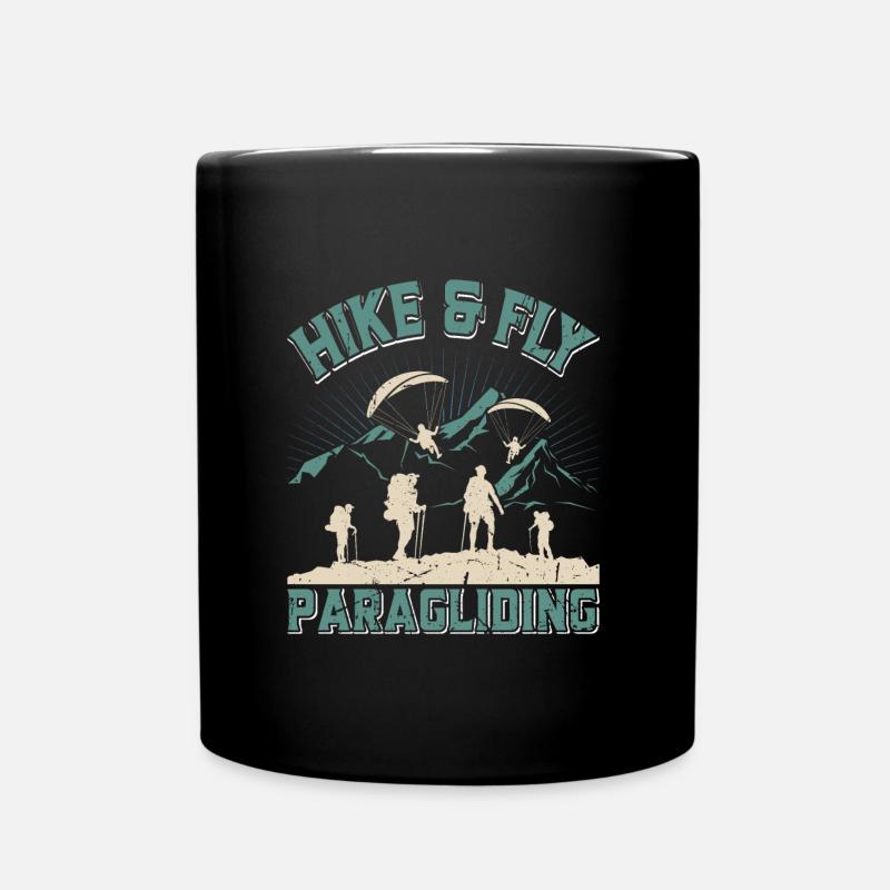 Hike and Fly Paragliding Gleitschirmflieger - Tasse einfarbig - Schwarz