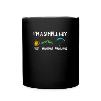 Chemise de parapente Je suis un gars simple Bergsport - Mug uni - noir - Devant