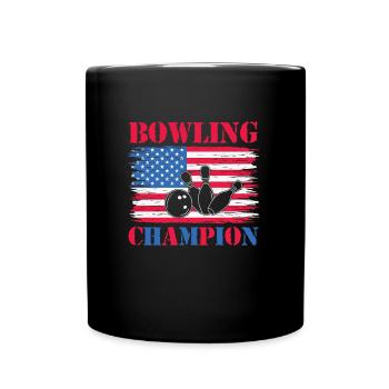 Bowling Champion America Bowling Player USA - Full Colour Mug - black - Front