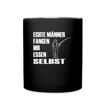 Angeln - Tasse einfarbig - Schwarz - Vorne