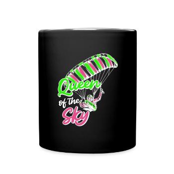 Gleitschirmflieger Frauen Queen of the Sky - Tasse einfarbig - Schwarz - Vorne