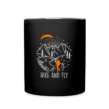 Paragliding Hike and Fly Mountaineering - Full Colour Mug - black - Front