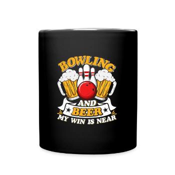 Bowling and Beer my Win is Near Biertrinker - Full Colour Mug - black - Front