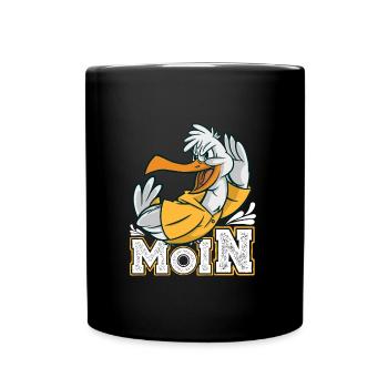 Moin Möwen Shirt Vogelliebhaber Norddeutsch - Tasse einfarbig - Schwarz - Vorne
