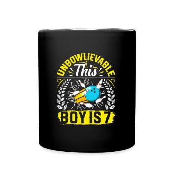 B-Day Unbowlievable Ce garçon a 7 ans Bowling - Mug uni - noir - Devant
