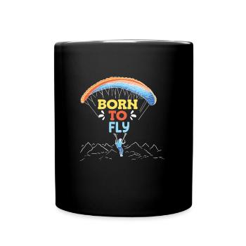 Born to Fly Paraglider Shirt - Mug uni - noir - Devant
