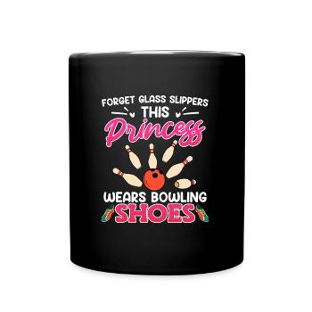 Bowling Shirt Damen Princess wears Bowling Shoes - Tasse einfarbig - Schwarz - Vorne