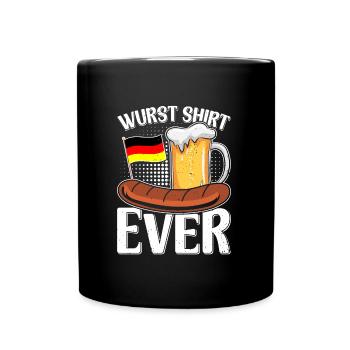 Wurst Shirt Ever Deutsches Essen Bratwurst - Tasse einfarbig - Schwarz - Vorne