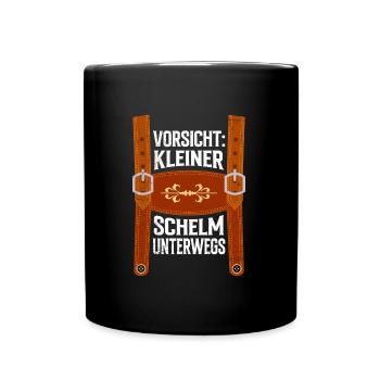 Vorsicht Kleiner Schelm Unterwegs - Tasse einfarbig - Schwarz - Vorne