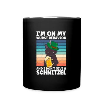 Deutsche Bratwurst I'm on my Wurst Behavior - Tasse einfarbig - Schwarz - Vorne