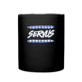 Servus Bayern Weiß Blau München Shirt Bayer - Tasse einfarbig - Schwarz - Vorne
