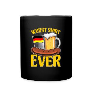 Wurst Shirt Ever Deutsches Essen Bratwurst - Tasse einfarbig - Schwarz - Vorne