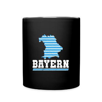 Bayern Blau Weiß Freistaat Bayern Bayerisch - Tasse einfarbig - Schwarz - Vorne