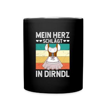Deutschland Mein Herz schlägt in Dirndl Frauen - Tasse einfarbig - Schwarz - Vorne