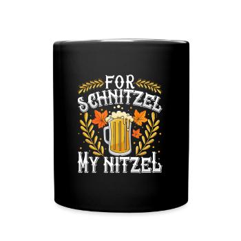 Deutsches Essen For Schnitzel my Nitzel Bierfan - Tasse einfarbig - Schwarz - Vorne