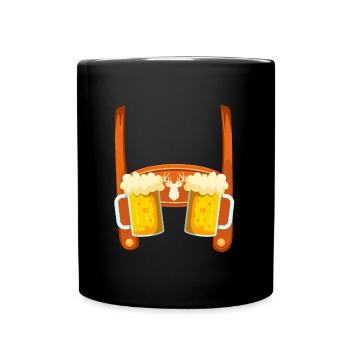 Lederhosen Buveur de bière Chemise Homme - Mug uni - noir - Devant