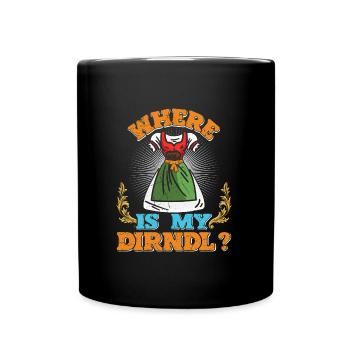 Où est mon Dirndl ? Chemise Trachten - Mug uni - noir - Devant
