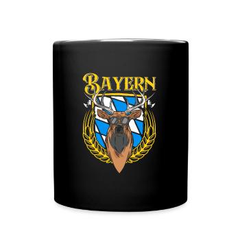 Bayern Shirt München Bayerische Flagge Bayer - Tasse einfarbig - Schwarz - Vorne