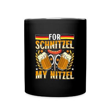 Deutsches Essen For Schnitzel my Nitzel Bierfan - Tasse einfarbig - Schwarz - Vorne