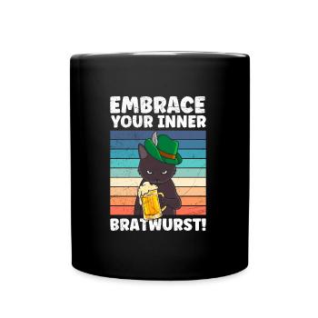 Allemagne Fan de bière Montrez votre saucisse intérieure - Mug uni - noir - Devant