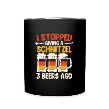German Beer Stopped Giving a Schnitzel 3 Beers - Full Colour Mug - black - Front