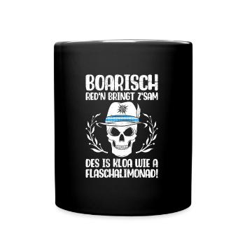 Boarisch Red'n brings z'Bavarian speaking - Full Colour Mug - black - Front