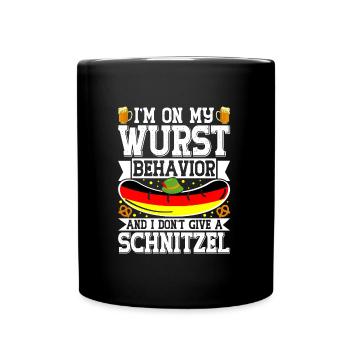 Allemagne Sur mon comportement Wurst Bretzels Fan de bière - Mug uni - noir - Devant