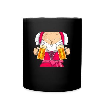 im Gange Dirndl Damen Bierfans - Tasse einfarbig - Schwarz - Vorne