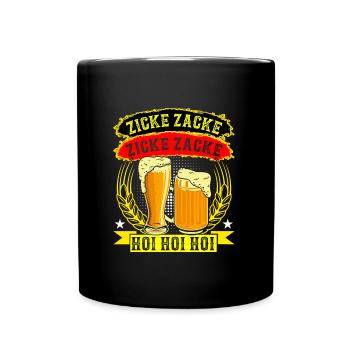 Zacke Zacke Hoi Hoi Hoi - Tasse einfarbig - Schwarz - Vorne