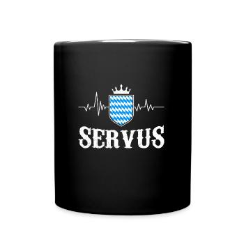 Bayerisch Servus Freistaat Bayern Blau Weiß - Full Colour Mug - black - Front