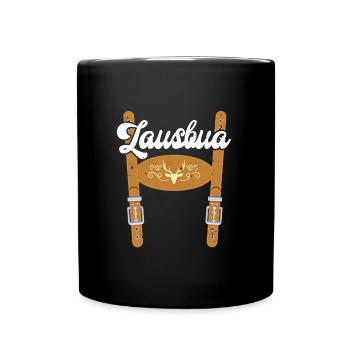 Bayern Lederhose Lausbua Herren Shirt Herbstfest - Tasse einfarbig - Schwarz - Vorne