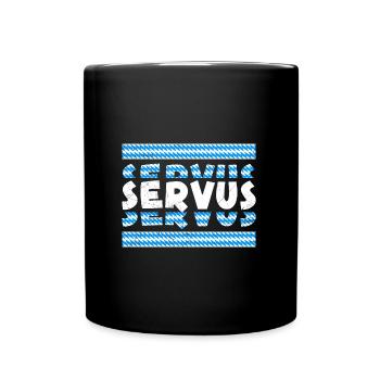 Bayerisch Servus Freistaat Bayern Blau Weiß - Full Colour Mug - black - Front