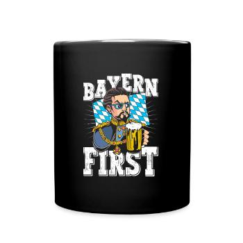 Bavaria First King Ludwig Bavarian Blue White - Full Colour Mug - black - Front