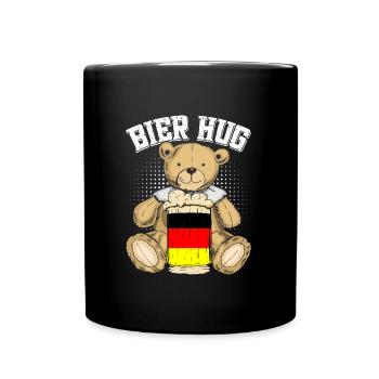 Bière Hug Allemagne Amateur de bière Ours en peluche - Mug uni - noir - Devant