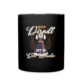 Allemagne Mon dirndl est dans la blanchisserie Trachten - Mug uni - noir - Devant