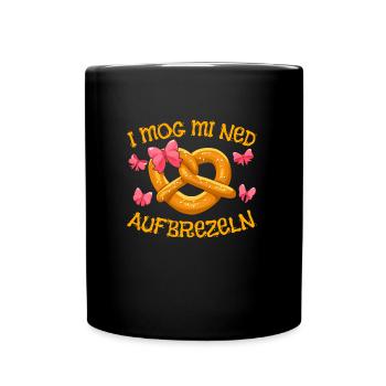 Chemise I Mog mi ned Aufbrezeln Bretzels - Mug uni - noir - Devant