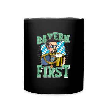 Bavaria First King Ludwig Bavarian Blue White - Full Colour Mug - black - Front