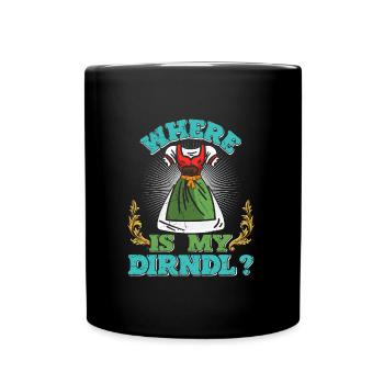Où est mon Dirndl ? Chemise Trachten - Mug uni - noir - Devant