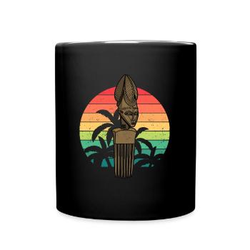 Afrikanische Geschichte Afro Frisur Kammhaar Pick - Tasse einfarbig - Schwarz - Vorne