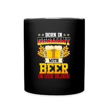 Born in Germany with Beer in our Blood Bierfan - Full Colour Mug - black - Front