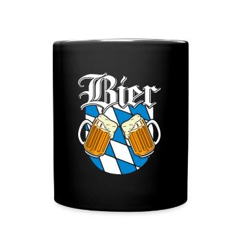 Biertrinker Bierfan Bierliebhaber - Tasse einfarbig - Schwarz - Vorne