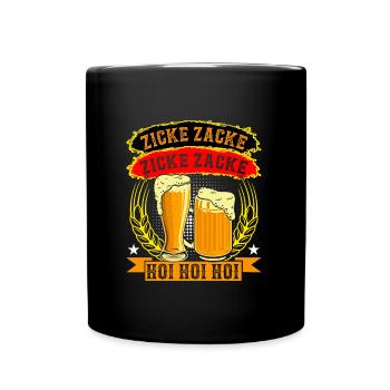 Zacke Zacke Hoi Hoi Hoi - Tasse einfarbig - Schwarz - Vorne