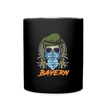 Bavarian flag white blue traditional - Full Colour Mug - black - Front