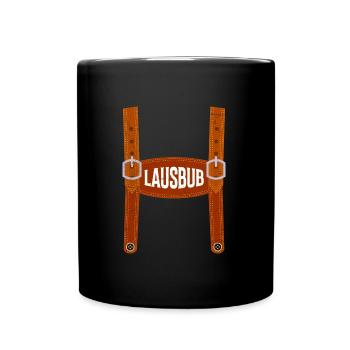 Lausbub Lederhose Shirt Männer - Tasse einfarbig - Schwarz - Vorne