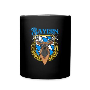 Bayern Shirt München Bayerische Flagge Bayer - Tasse einfarbig - Schwarz - Vorne