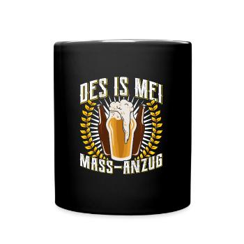 Lederhosen Shirt Mei Mass Anzug Biertrinker - Tasse einfarbig - Schwarz - Vorne