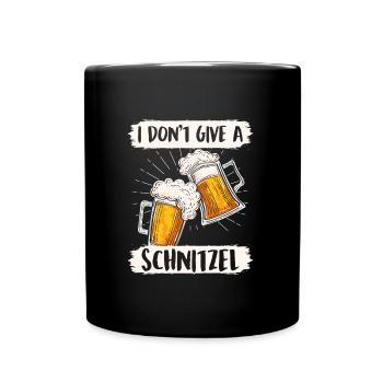 Schnitzel Shirt Bayerisch I don't Give a Schnitzel - Tasse einfarbig - Schwarz - Vorne
