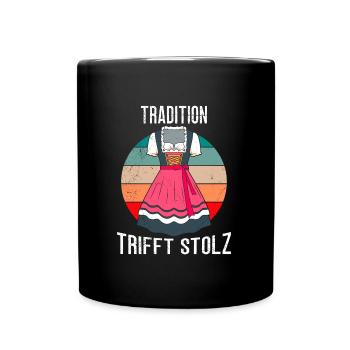 La tradition rencontre la fierté Chemise en dirndl bavaroise - Mug uni - noir - Devant
