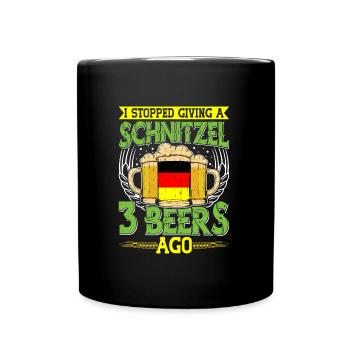 Deutschland Bierfan Stopped Giving a Schnitzel - Tasse einfarbig - Schwarz - Vorne