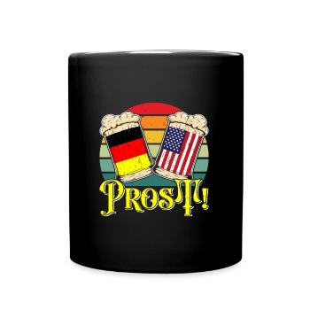 Prost! Deutschland Bierkrug USA - Tasse einfarbig - Schwarz - Vorne